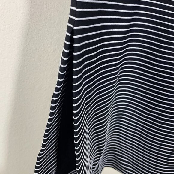 Lafayette 148 Tank Dress Size P (S) Black White Striped Scoop Neck Side Slits! - Picture 2 of 6